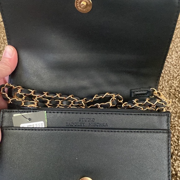 NWT STUDIO BADGLEY MISCHKA vegan leather black purse retail $69 - Picture 3 of 10